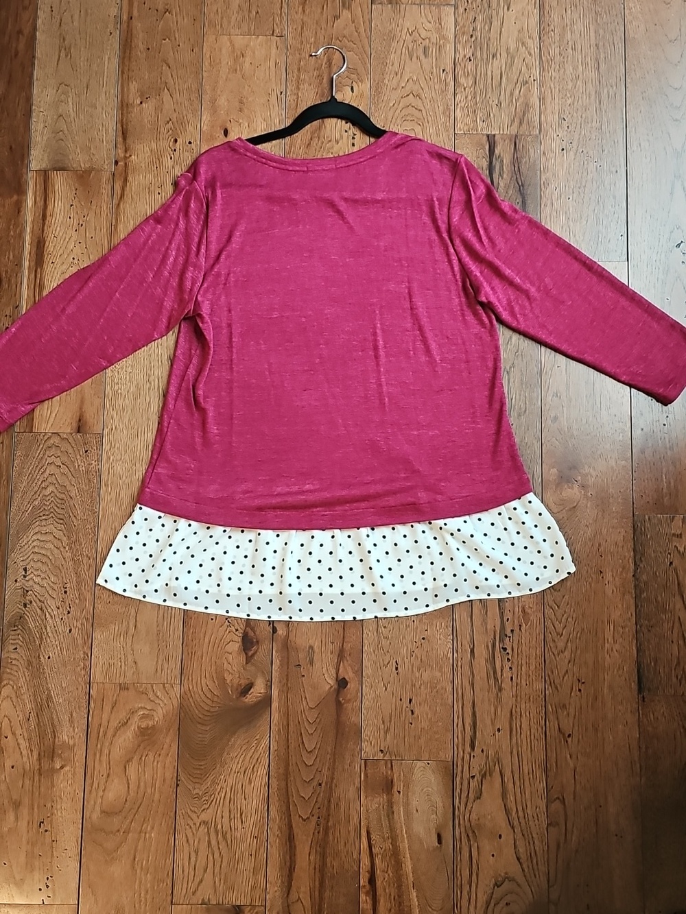 Van Heusen Raspberry Layered Ruffle Hem Top - Picture 4 of 5